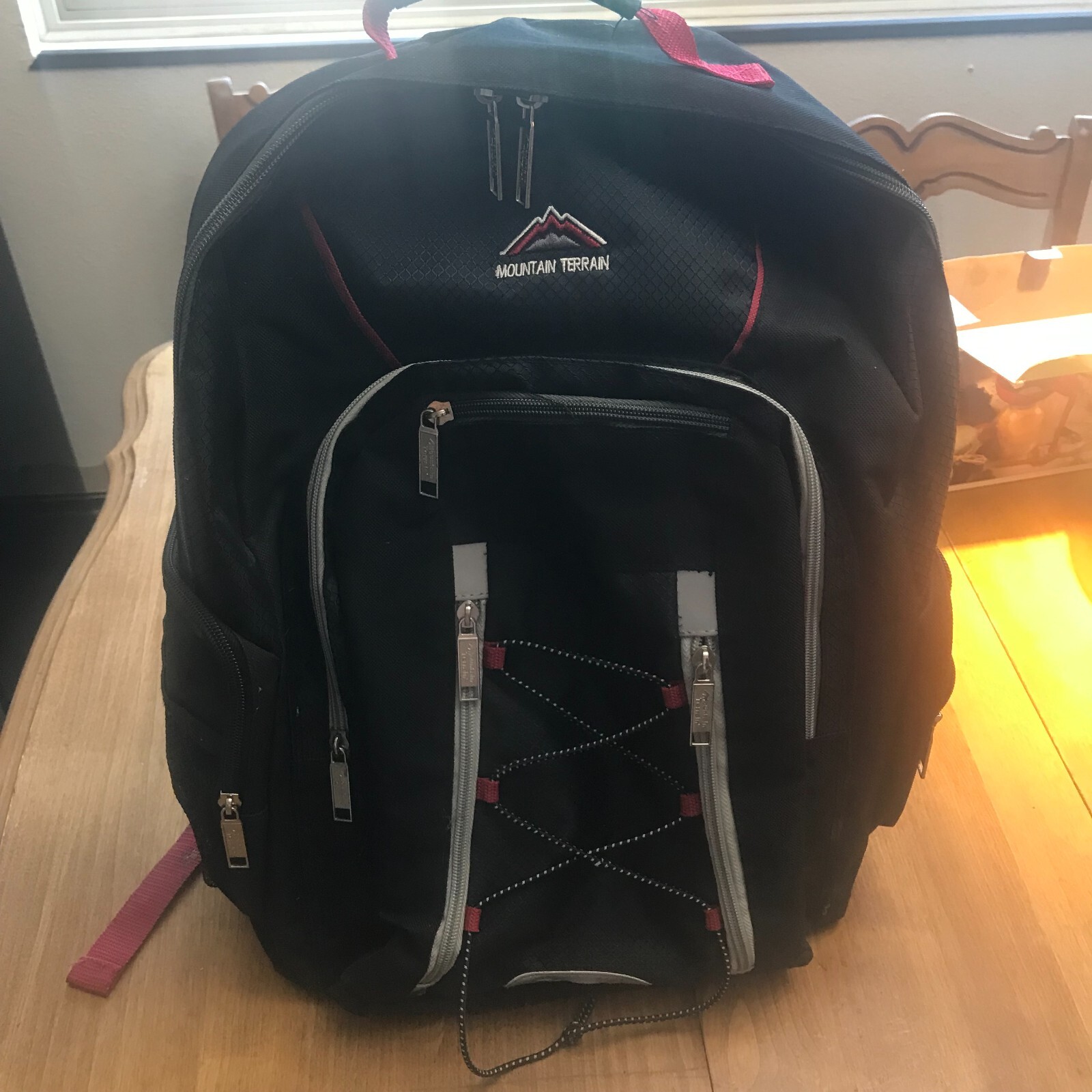 Mountain Terrain Black and Red Back Pack
