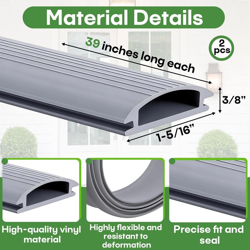 2-Pack 39 Inch Door Threshold Insert for Adjustable Aluminum Door Seals, 1-5/... gallery