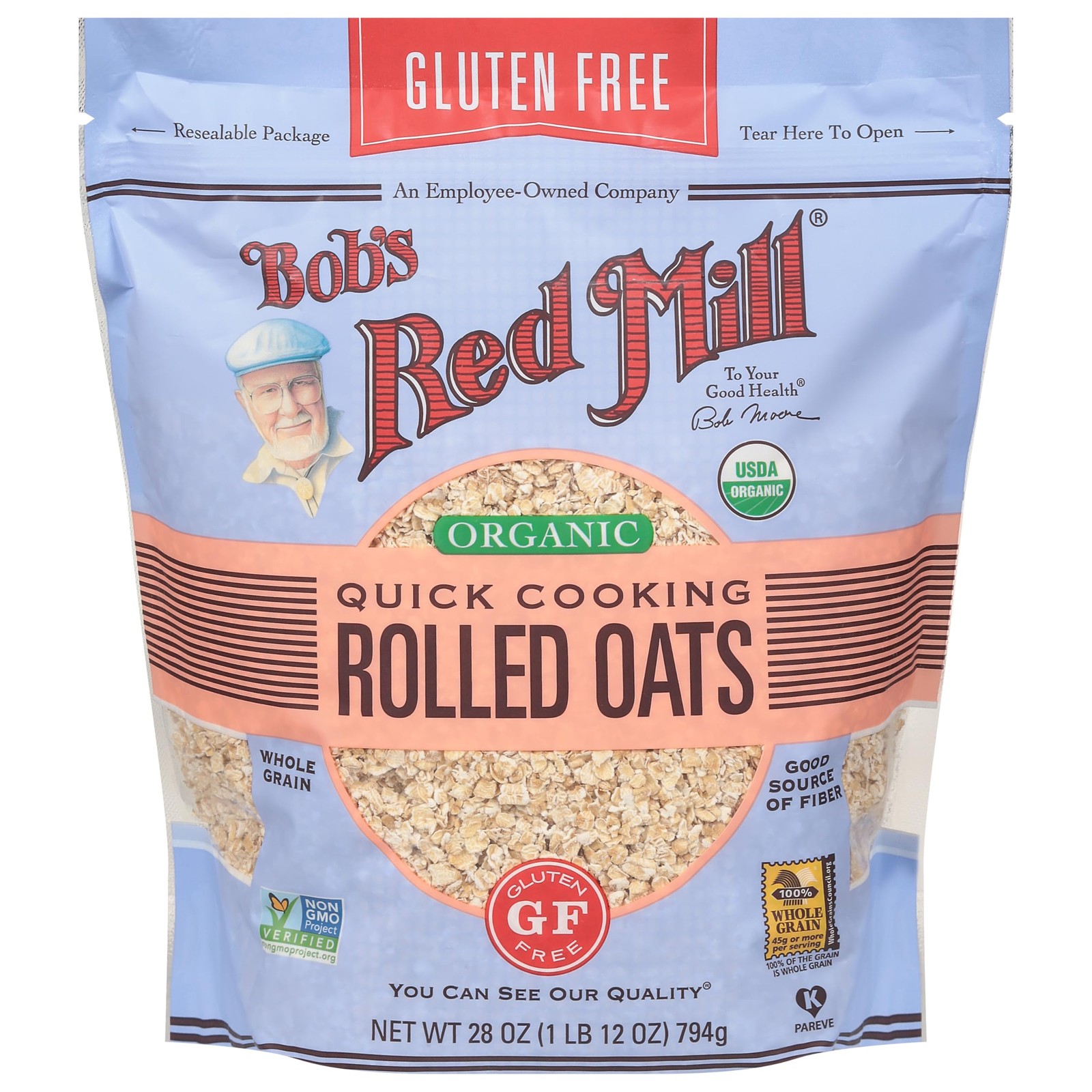 Quick Cooking Organic Rolled Oats, 28 oz Pack of 4 gallery