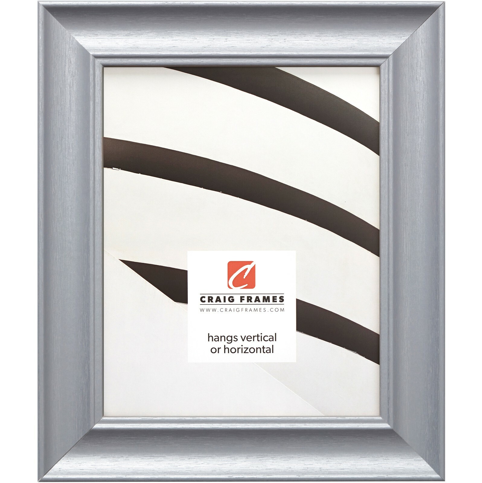 Craig Frames Vintage Revival, 1.75 Inch Wide Brushed Silver Picture Frame gallery