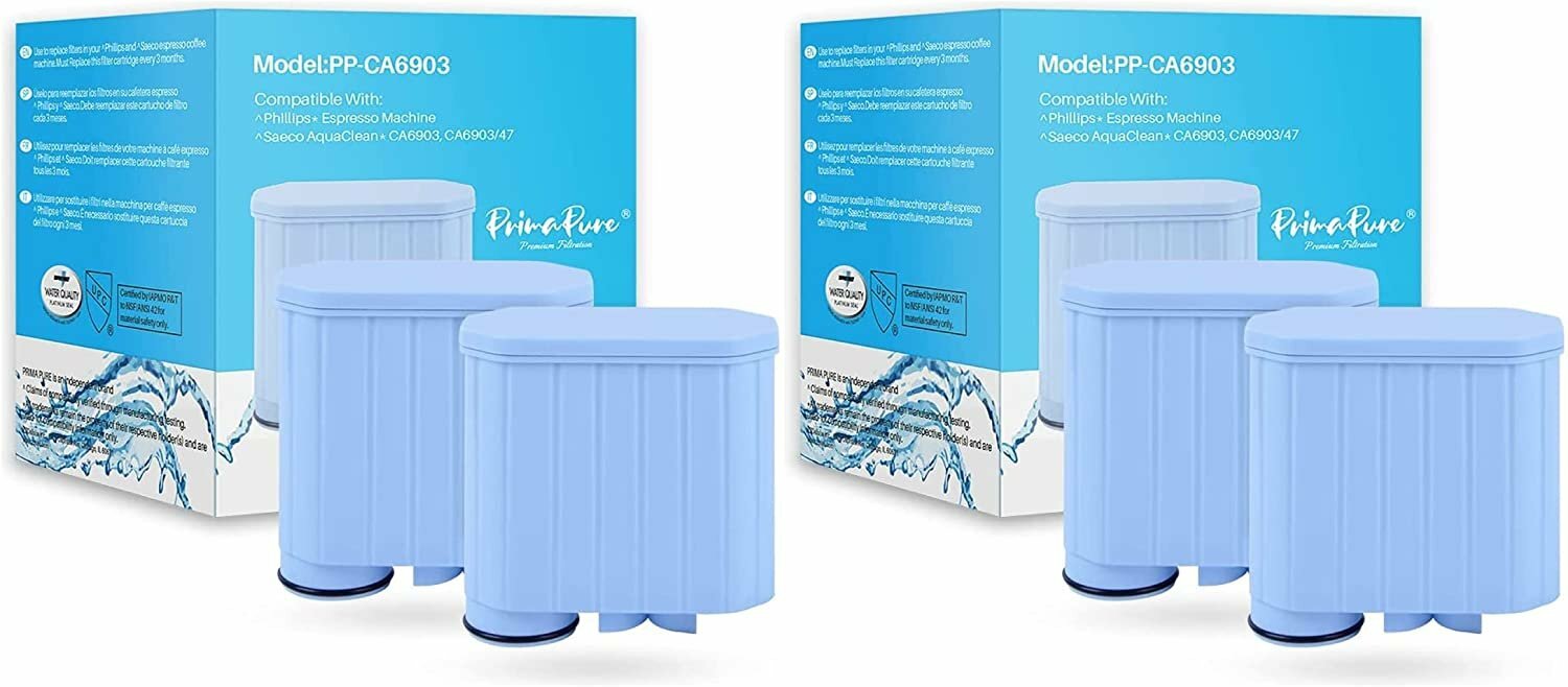 4-Pack PrimaPure Coffee Machine Water Filter For Saeco AquaClean CA6903 gallery