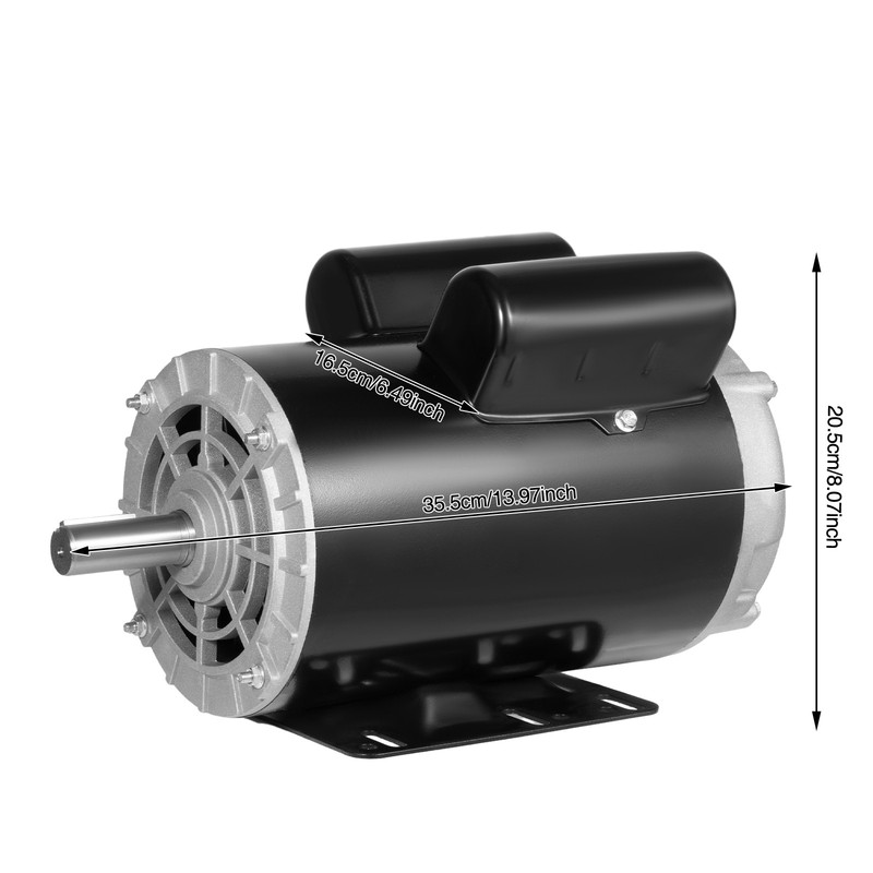5 HP Air Compressor Electric Motor 208-230 V Single Phase 7/8" Shaft 3450RPM gallery