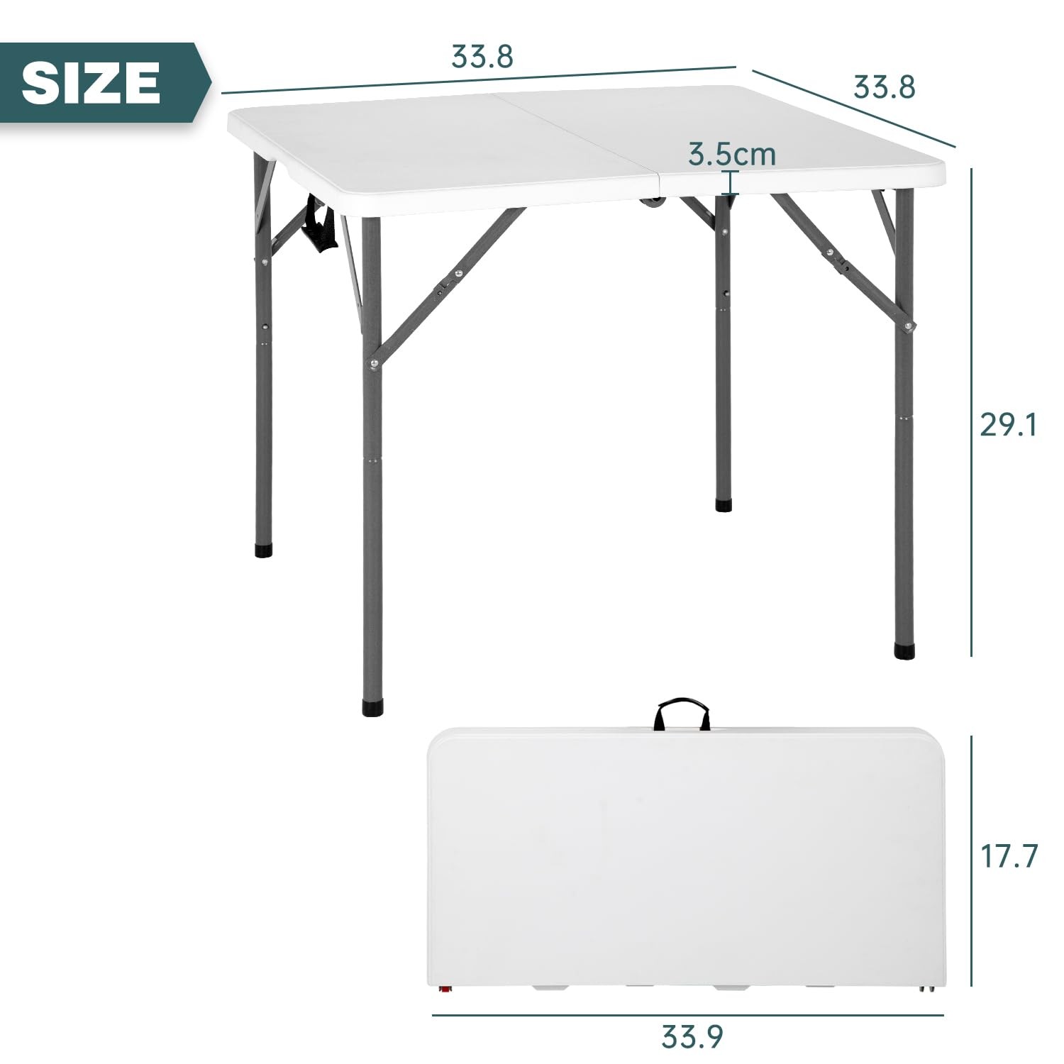 Fdw 34 Square Outdoor Dining Table Foldable Portable Plastic Folding Card Table gallery