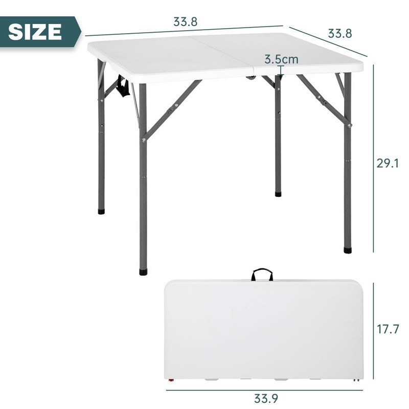 Fdw 34 Square Outdoor Dining Table Foldable Portable Plastic Folding Card Table gallery