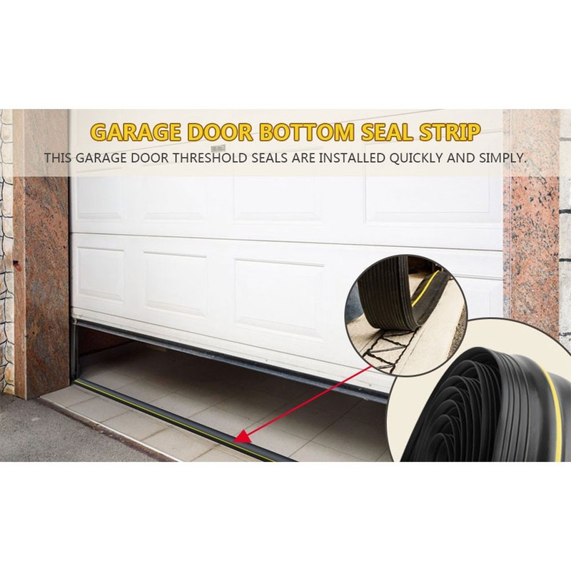 Universal Garage Door Threshold Seal Strip 16FT Kit Bottom Waterproof Rubber gallery