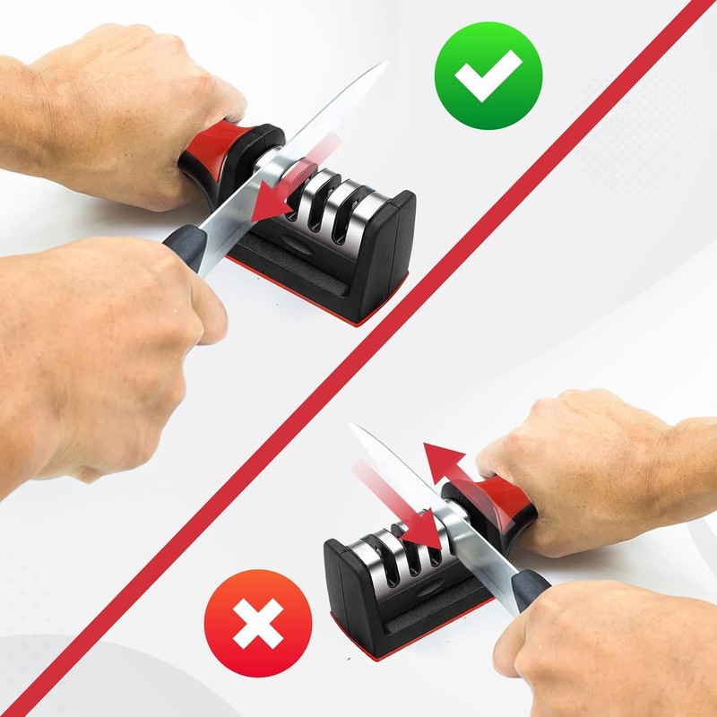 2 Pcs 4 in 1 Knife Sharpener 4 Stage for Ceramic Steel Knives and Scissors gallery