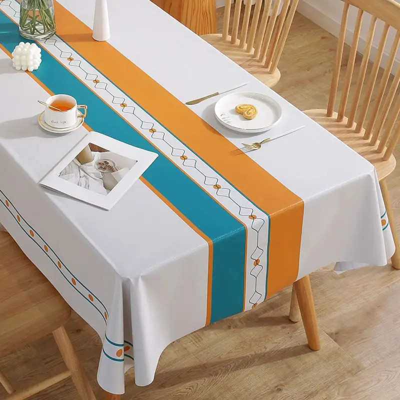 Modern Concise Style Pattern Waterproof Rectangular Polyester Tablecloth Home De gallery