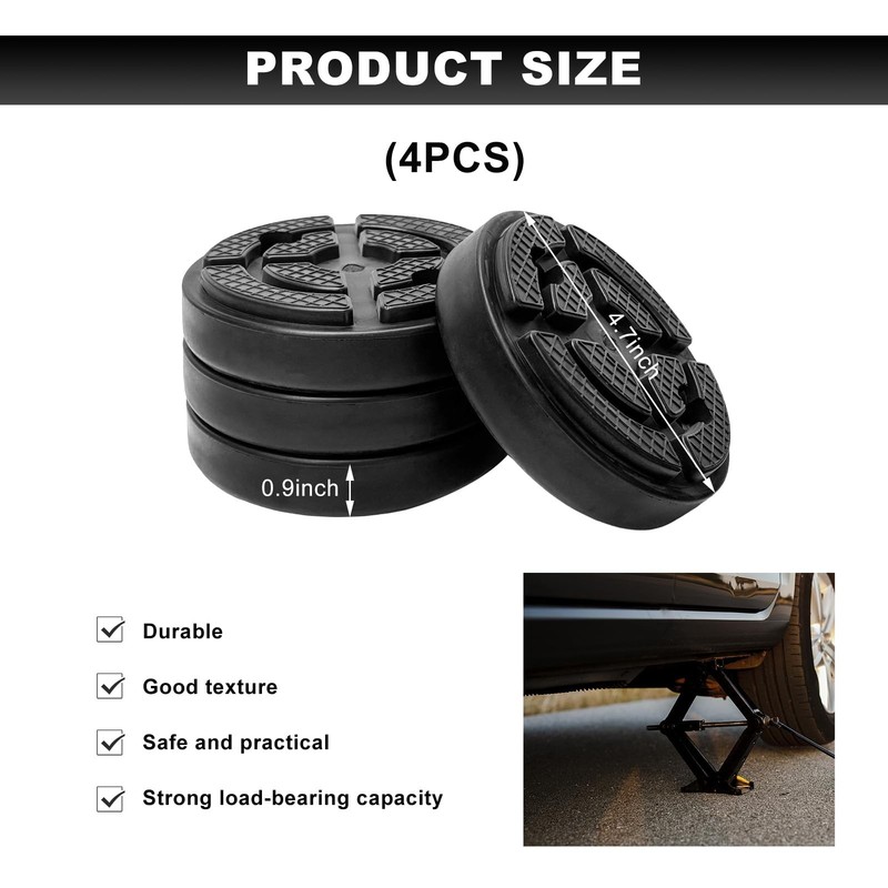 4 PCS Car Lifting Pads, Two-Post Round Auto Jacking Lift Arm Pad Rubber Prote... gallery