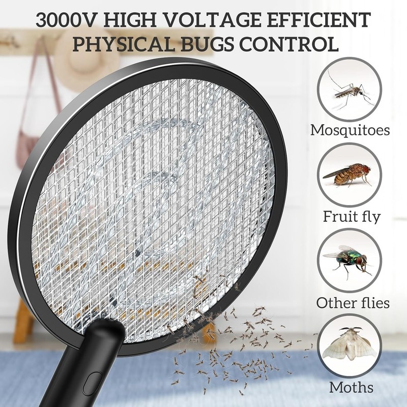 ⚡2Pack Electric Fly Swatter Bug Zapper Zap Mosquito Killer Pest Insect Racket gallery