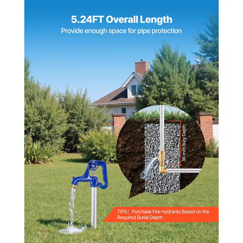 Frost Proof Yard Hydrant, 5. 24FT. Freeze-Proof Outdoor Faucet with 36 In. Bury gallery
