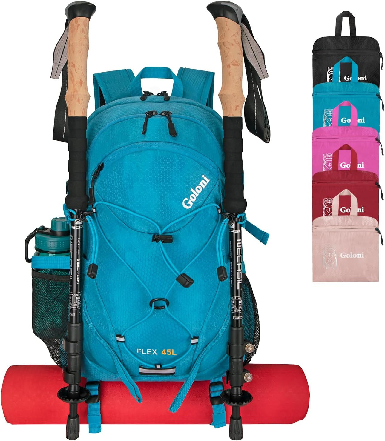 45L Hiking Backpack Lightweight Foldable, Waterproof Camping Backpack with Rain