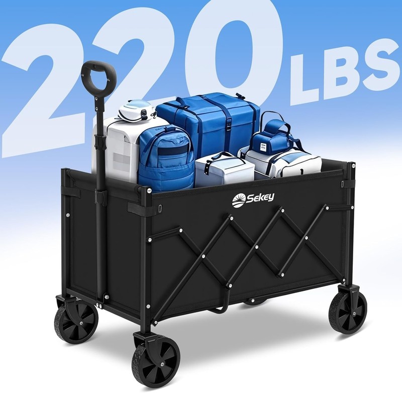 Sekey Collapsible Utility Wagon Lightweight Foldable Cart 220lbs Fast US Shiping gallery