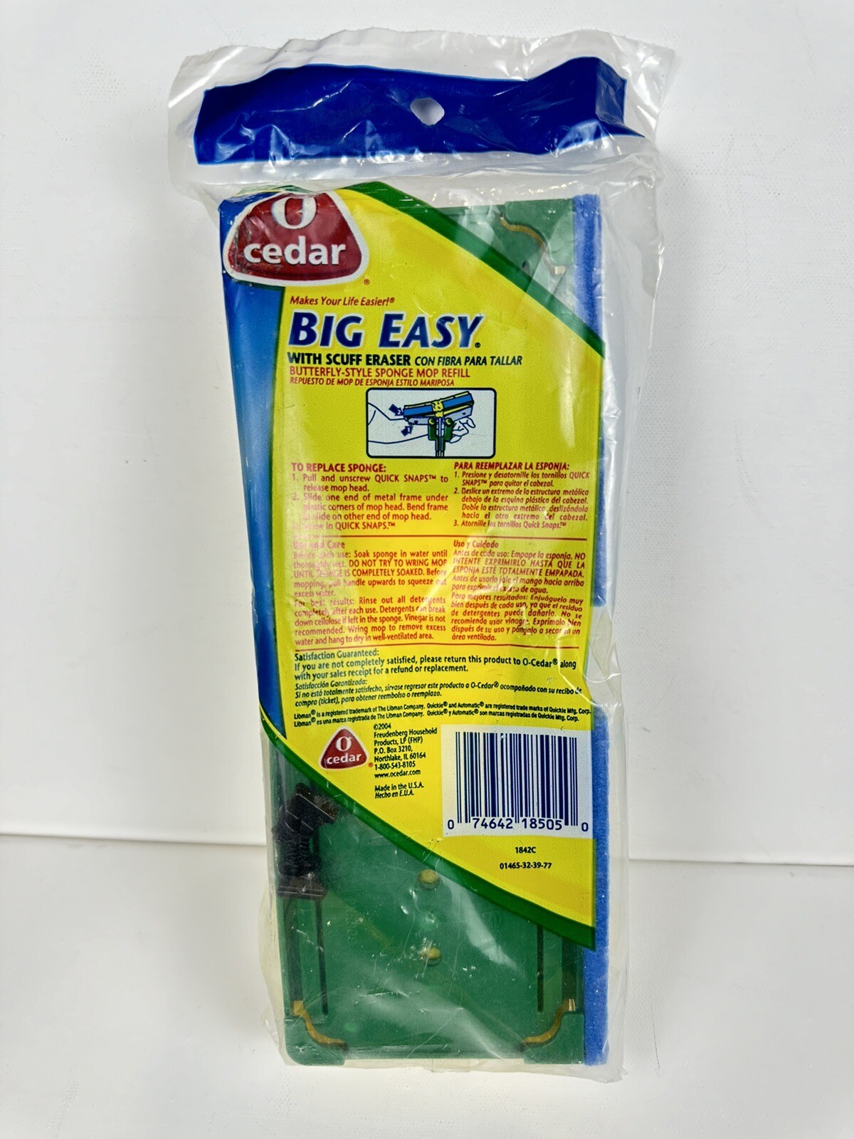 O Cedar Big Easy Flat Sponge Mop Refill Super Absorbent Sponge NOS NIB gallery