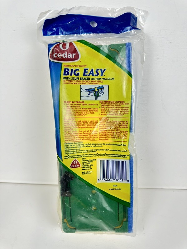 O Cedar Big Easy Flat Sponge Mop Refill Super Absorbent Sponge NOS NIB gallery