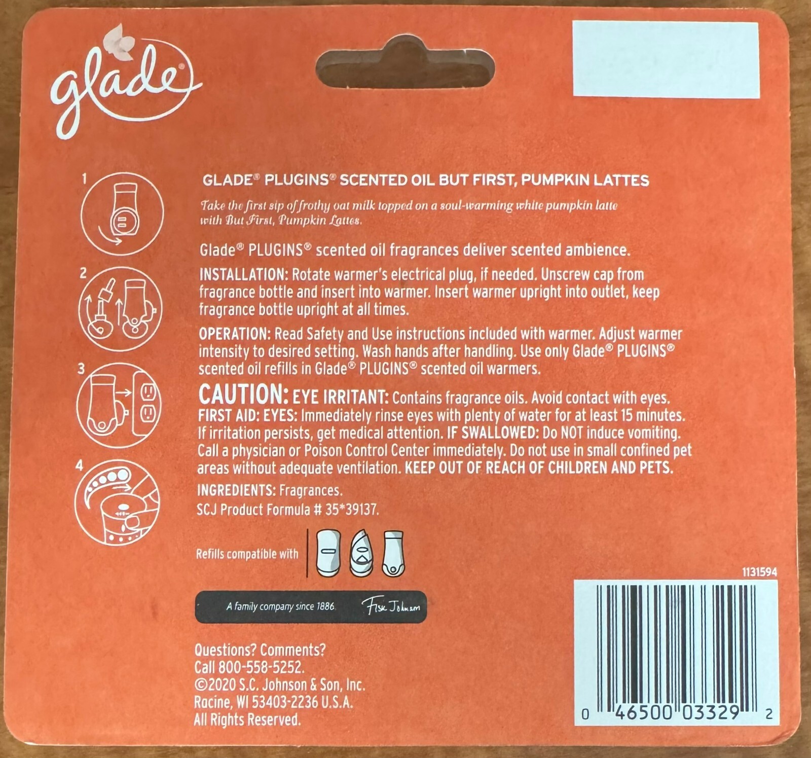 Glade PlugIns But First Pumpkin Lattes Limited Ed 2pack Of 5 Refill 3.35FL OZ Ea gallery