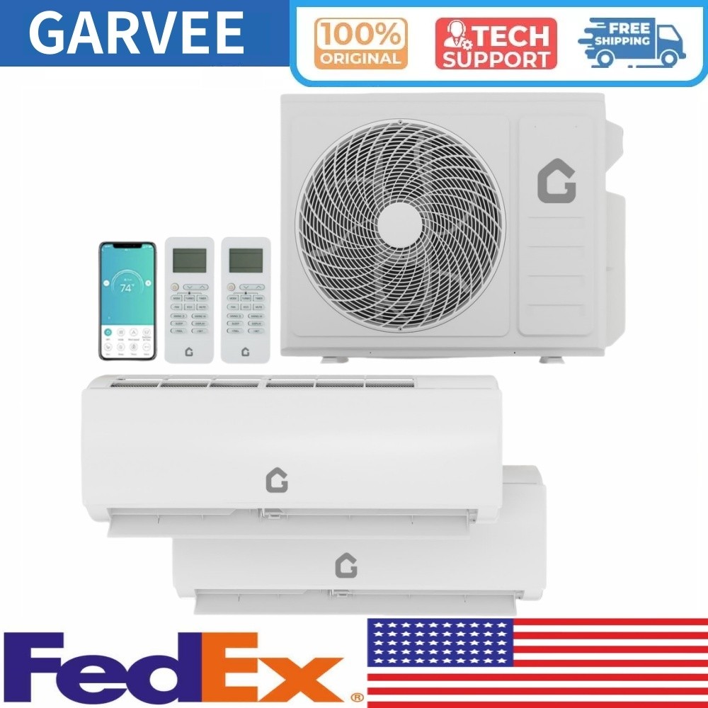 🕐18000 BTU Dual Zone Mini Split Air Conditioner Ductless Heat Pump 9000+9000BTU gallery