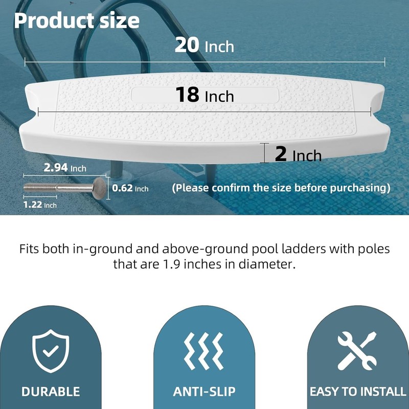 3-Pack Universal Pool Ladder Replacement Steps for Inground & Above Ground Pools gallery