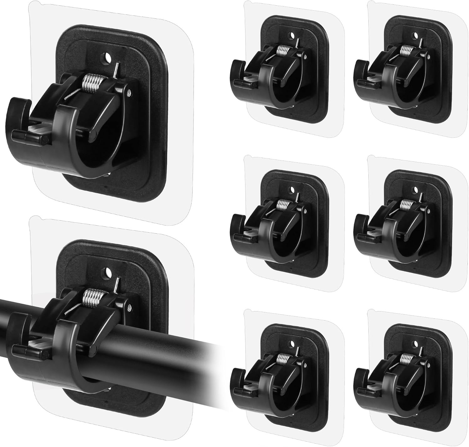 8 PCS No Drill Curtain Rod Brackets No Drilling Self Adhesive Curtain Rod Holder gallery