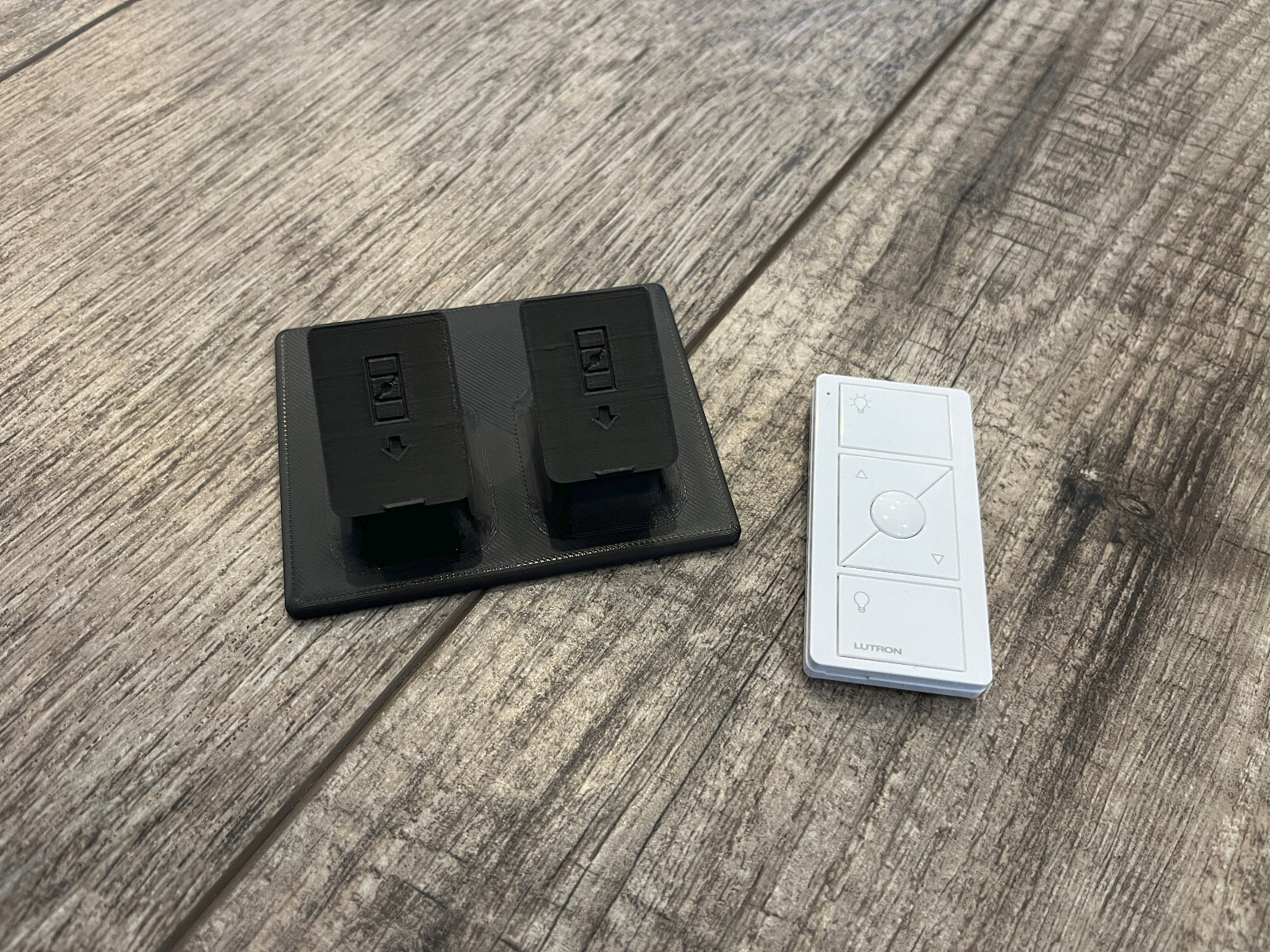Remote Stand for Lutron Caseta Pico Remote - Dual Pedestal - 3D Printed - Black gallery