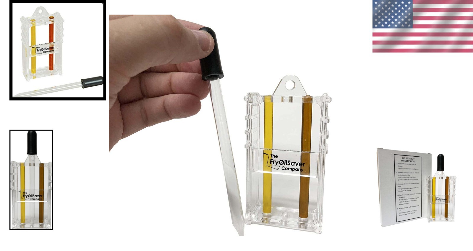 Professional Quality Fryer Oil Test Kit - Two Color Visual Guide & Eyedropper` gallery