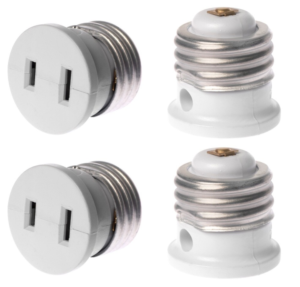 Polarized E26 Base Light Bulb Socket Plug – Convert Any E26 Socket into 2 Prong