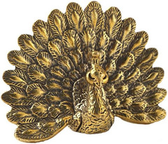 1Pcs Vintage Solid Brass Animal Design Desktop Peacock Ornament Retro Copper Tea