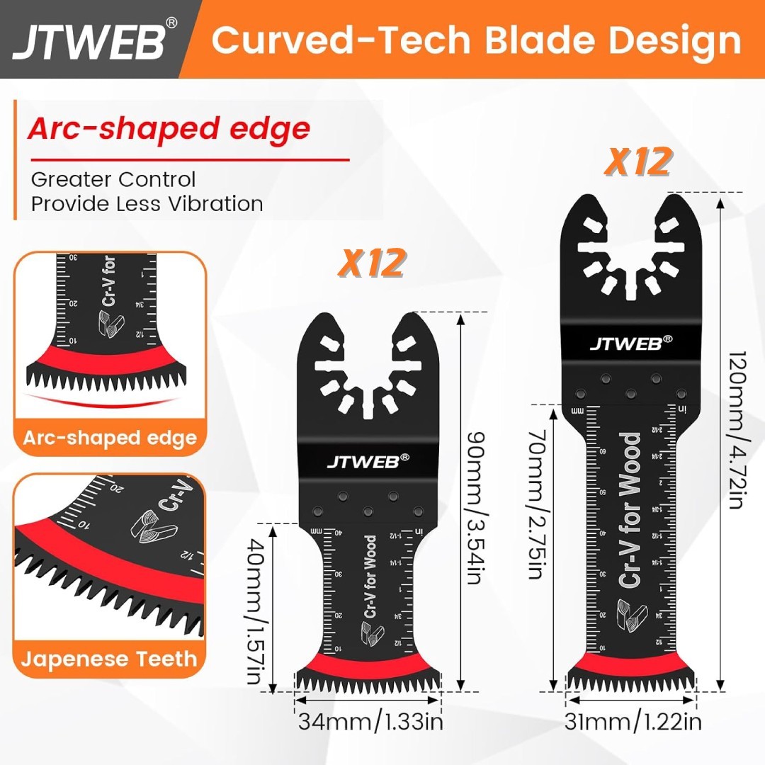 24 Pcs Oscillating Tool Blades, Professional Universal Oscillating Saw Blades gallery