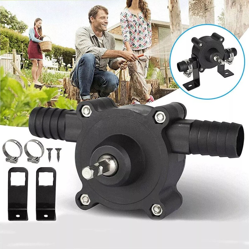 2x Small Water Mini Hand Self Priming Transfer Pump Portable Electric Drill Pump gallery