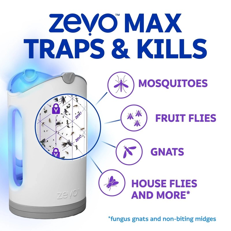 Zevo Max Indoor Flying Insect Trap Plug-In Device with 2 Cartridges-freeshipping gallery