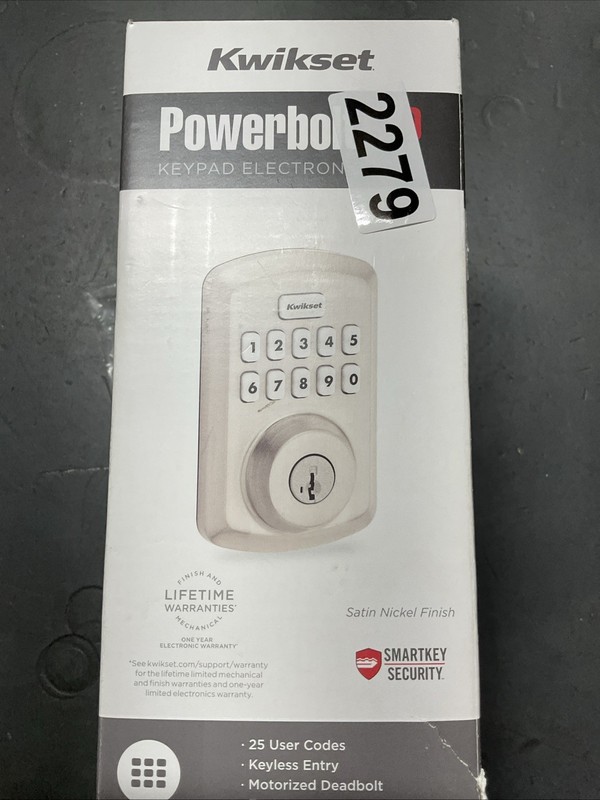 Kwikset Powerbolt 250 10-Button Keypad Electronic Lock Satin Nickel, Parts gallery