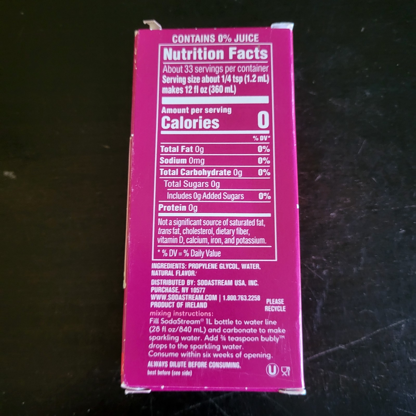 Sodastream Bubly Drops Raspberry Unsweetened Flavor 1.36oz -Makes 12 Liters gallery