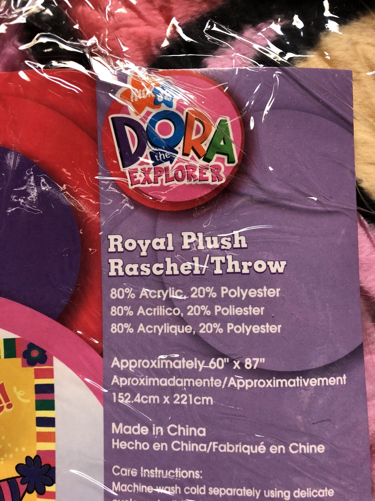 BRAND NEW OFFICIAL NICKELODEON DORA THE EXPLORER TWIN SIZE ACRYLIC 60X80 BLANKET gallery