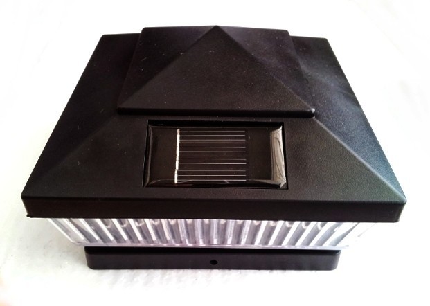 10-Pk Black Solar LED Cap Light For 4"x4"/5"x5"/6"x6" Wood/PVC/Vinyl Fence Post gallery