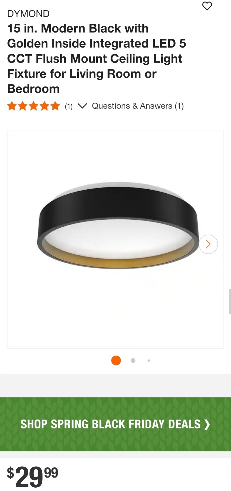 Dymond 15 in LED Dimmable Matte Black Flush Mount Ceiling Light, 1400 Lumens gallery