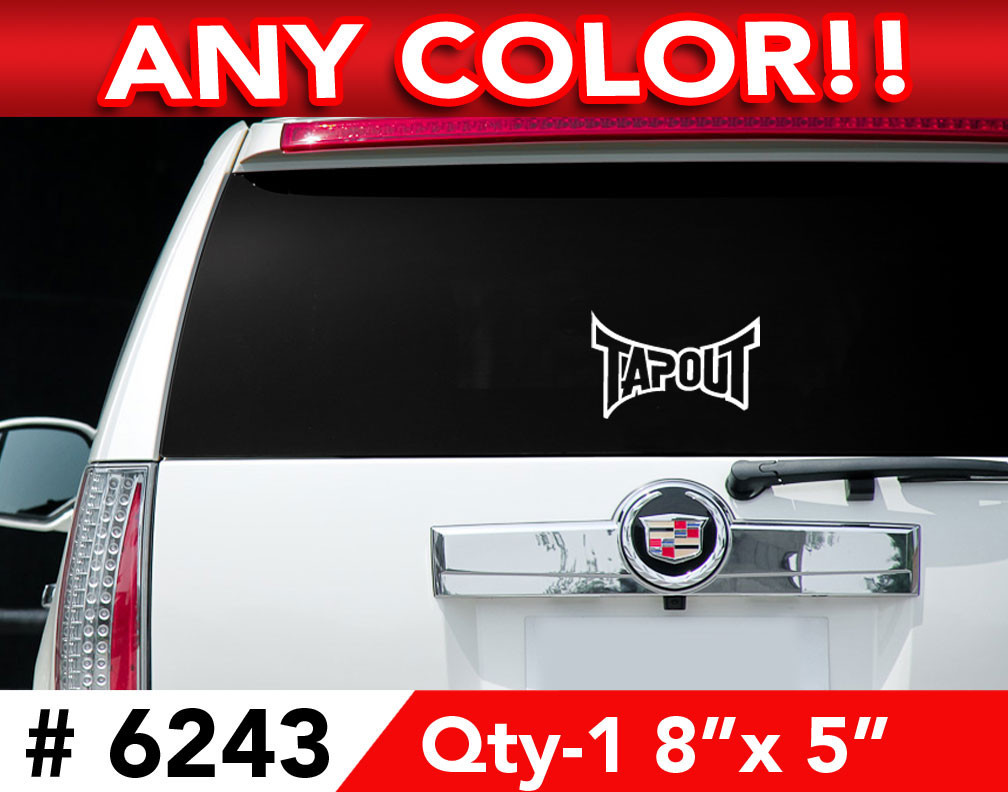 TAPOUT WINDOW / WALL AUTO DECAL STICKER 8"w x 5"h ANY 1 COLOR gallery