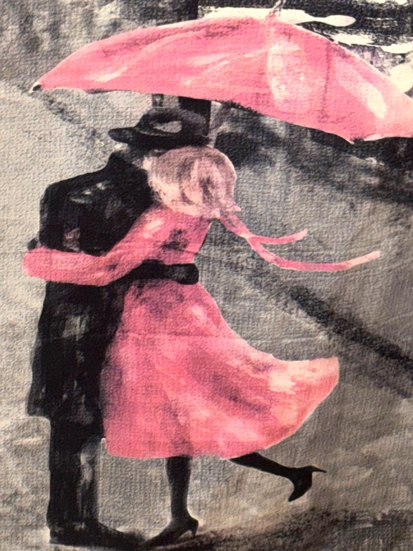 Paris Eiffel Tower Wall Tapestry Pink Cherry Blossom Couple 60x51 In gallery