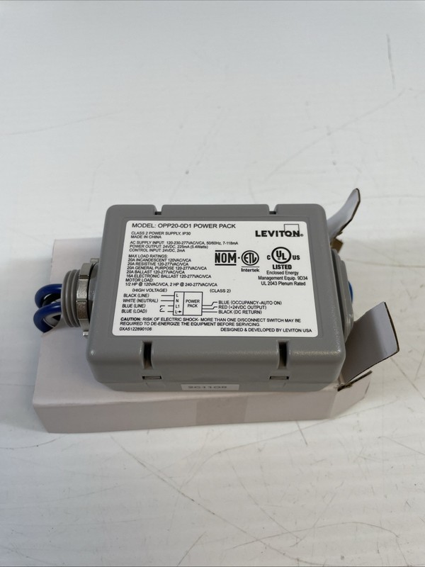 Leviton OPP20-D1 Occupancy Sensor Power Pack, Gray, 120-277V, 20A gallery