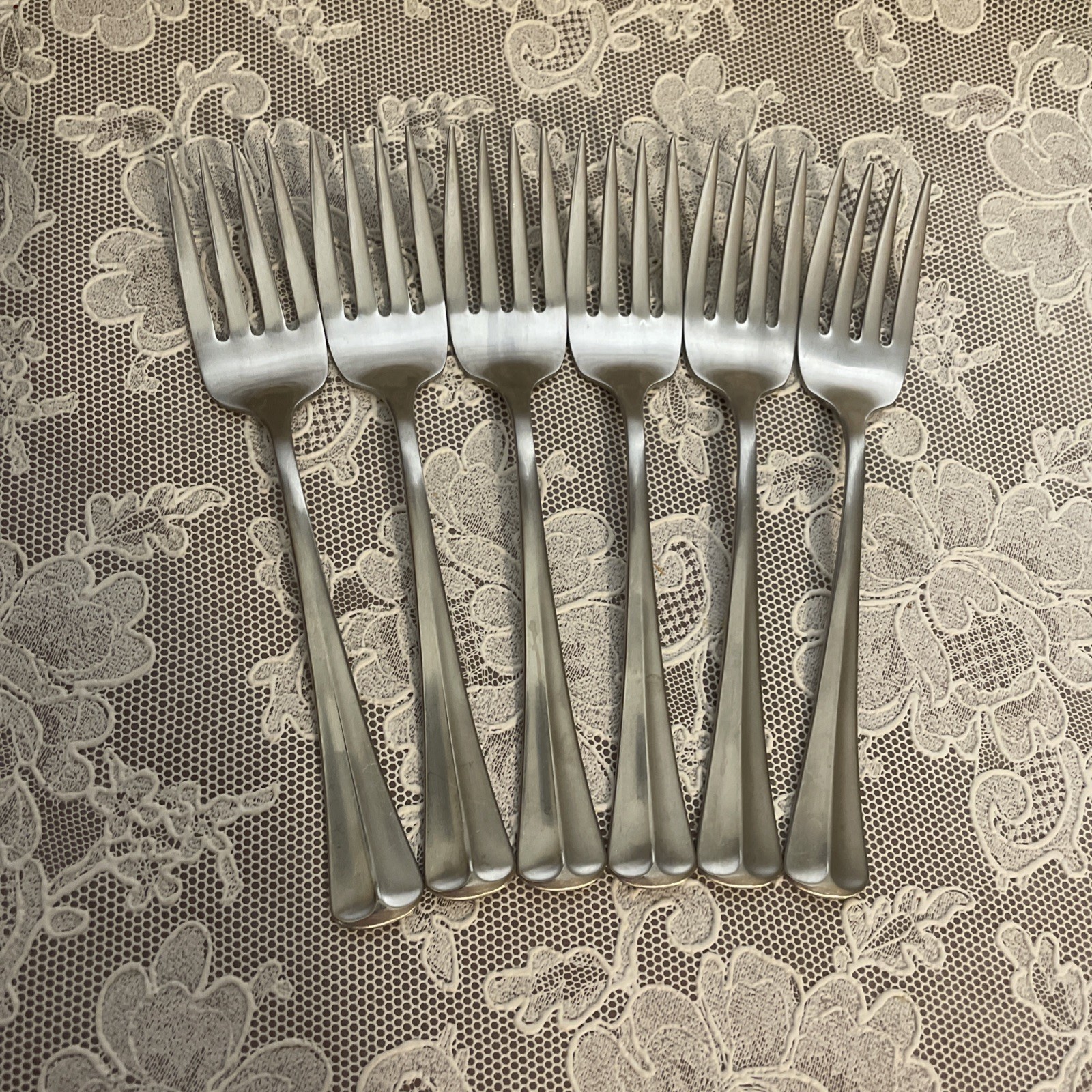 Oneidaware Allegiance Stainless Flatware Lot Of 6 Salad Forks Nice! Pretty Shiny gallery