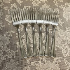 Oneidaware Allegiance Stainless Flatware Lot Of 6 Salad Forks Nice! Pretty Shiny