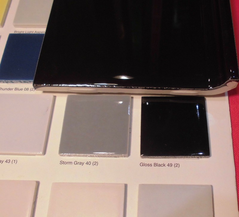 1 pc. *Glossy Black* stack-on base/cove Ceramic Tile; 4-1/4" X 4-1/4" NEW STOCK gallery