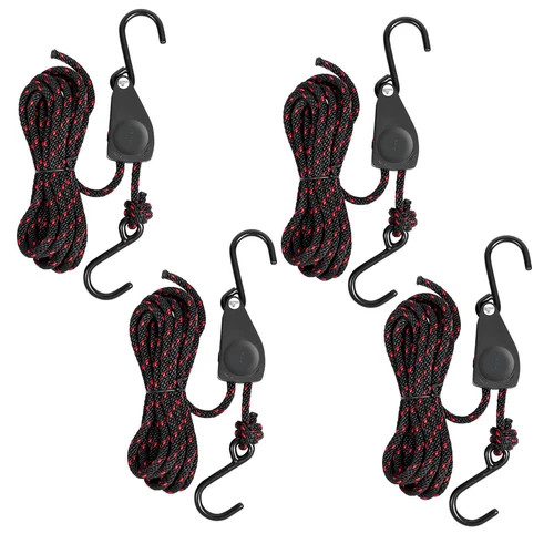 4 Pack 1/4 Inch 12Ft Adjustable Rope Hanger Ratchet Kayak Canoe Tie Down Straps gallery