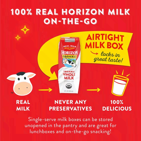 Horizon Organic Shelf Stable Whole Milk Boxes, 8 fl oz, 36 Count​ gallery