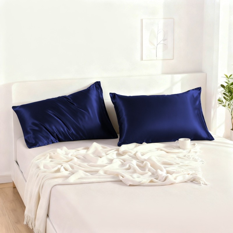 2 Pieces Soft Soft Satin Pillowcase, Machine Washable, Standard/Queen/King/CK gallery