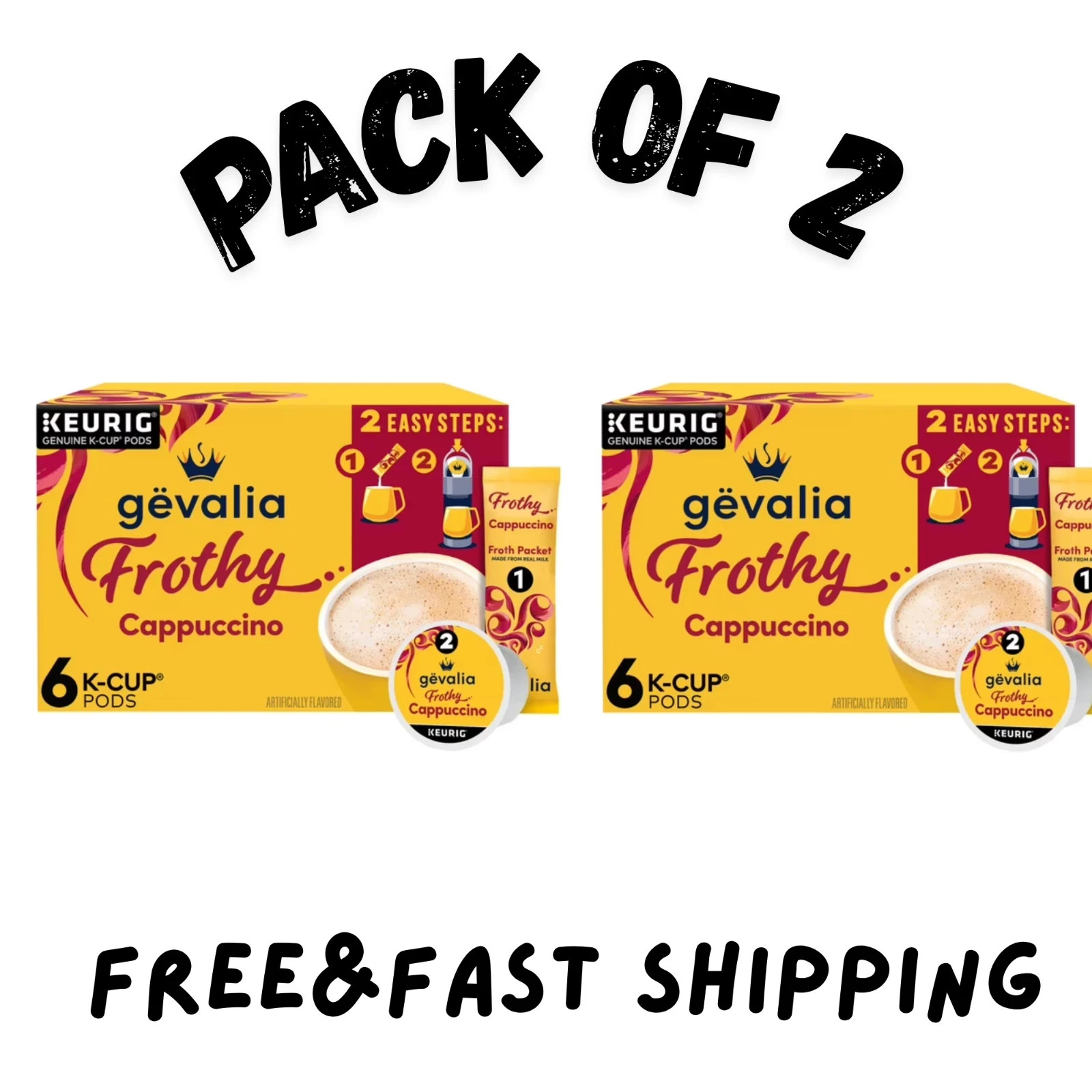 (2 pack) Gevalia Frothy 2-Step Artificially Flavored Cappuccino Espresso Style K gallery