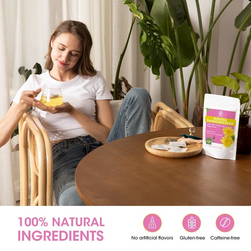Organic Roasted Dandelion Root Tea with Milk Thistle and Peppermint - Herbal ... gallery