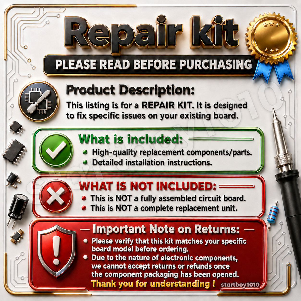 Control Board Repair Kit W10890094 WP12920710 Whirlpool Maytag Kenmore gallery