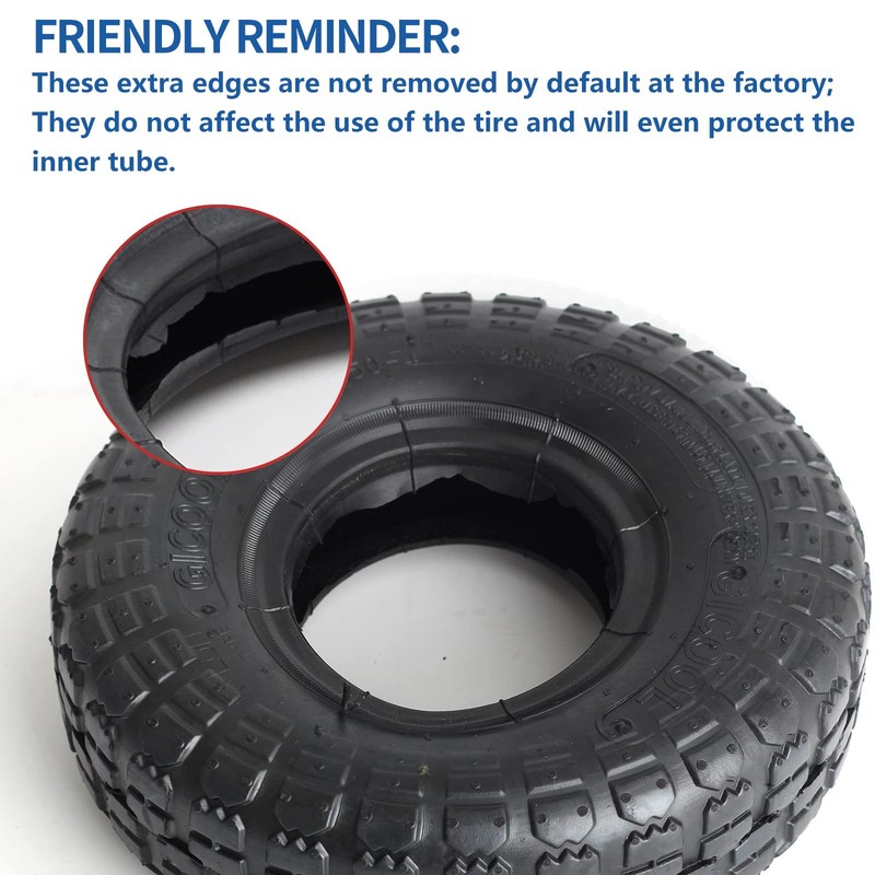 GICOOL 4.10/3.50-4 Replacement Tire and Inner Tube Set, 2 Pack, 10" Heavy Dut... gallery