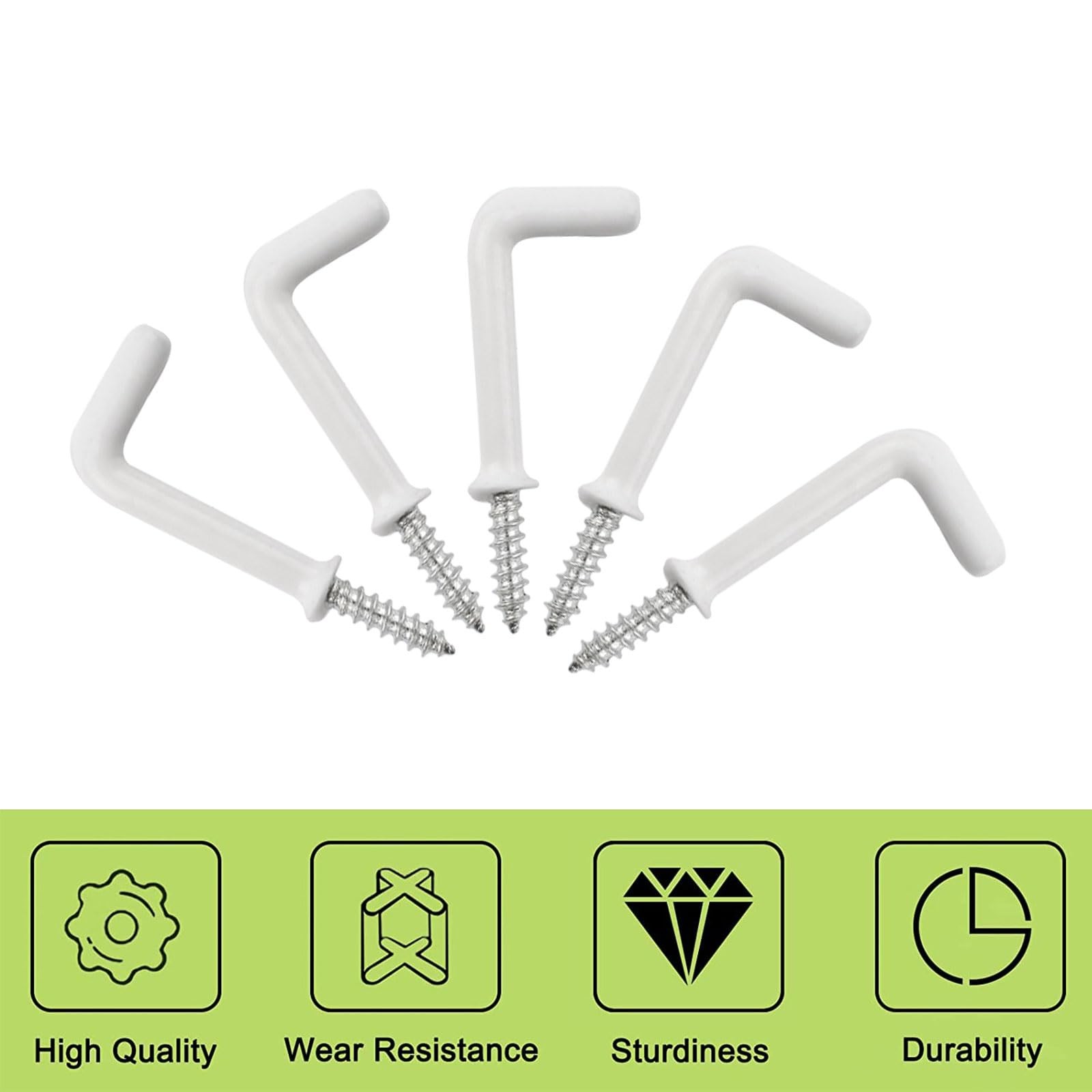 L Shaped Hooks, 80Pcs Plastic-Coated Surface Shouldered Dresser Cup Right Ang... gallery