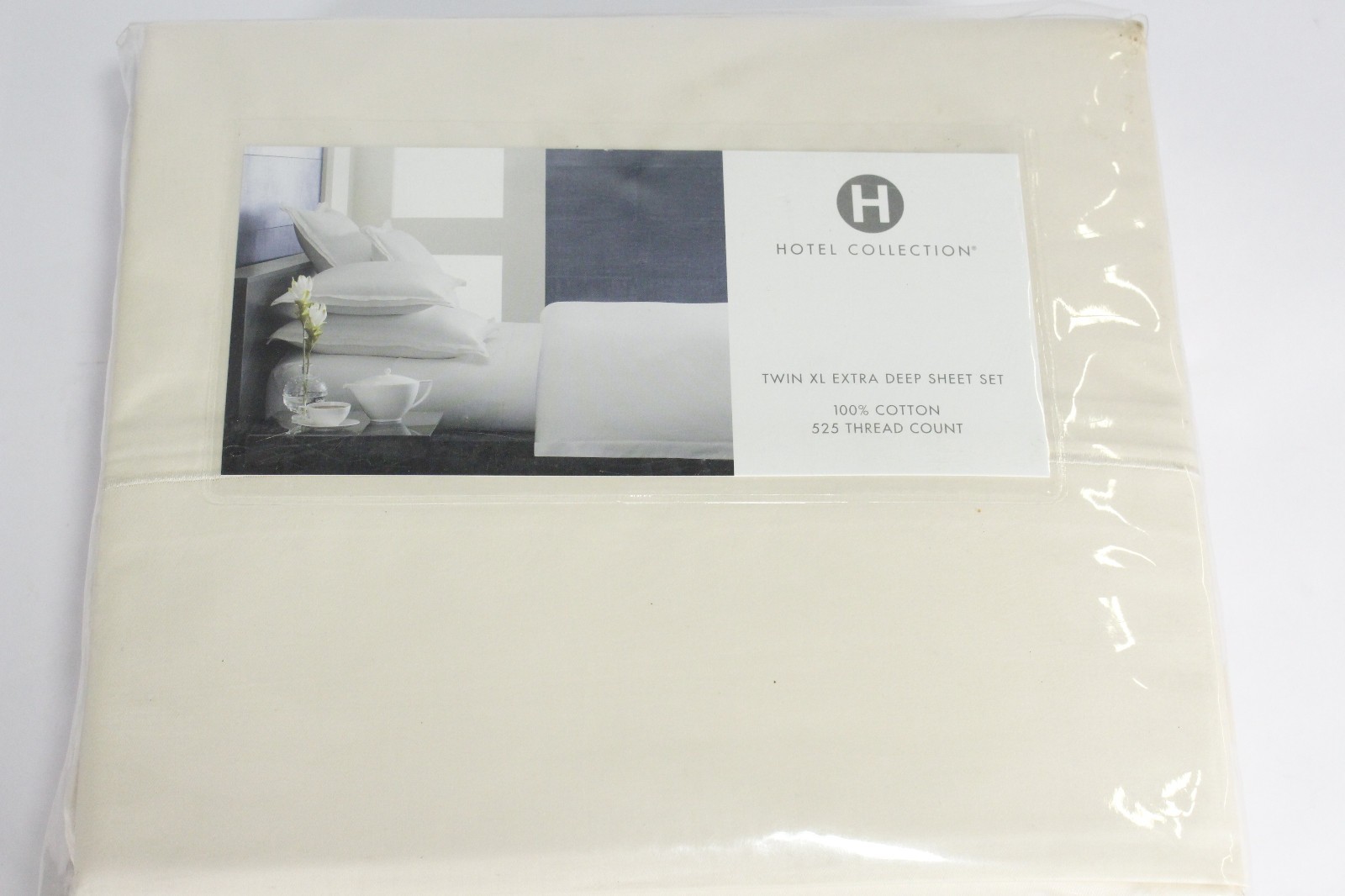 Hotel Collection Twin XL Sheet Set Beige 525 Thread Count 100% Cotton 3-Pc gallery