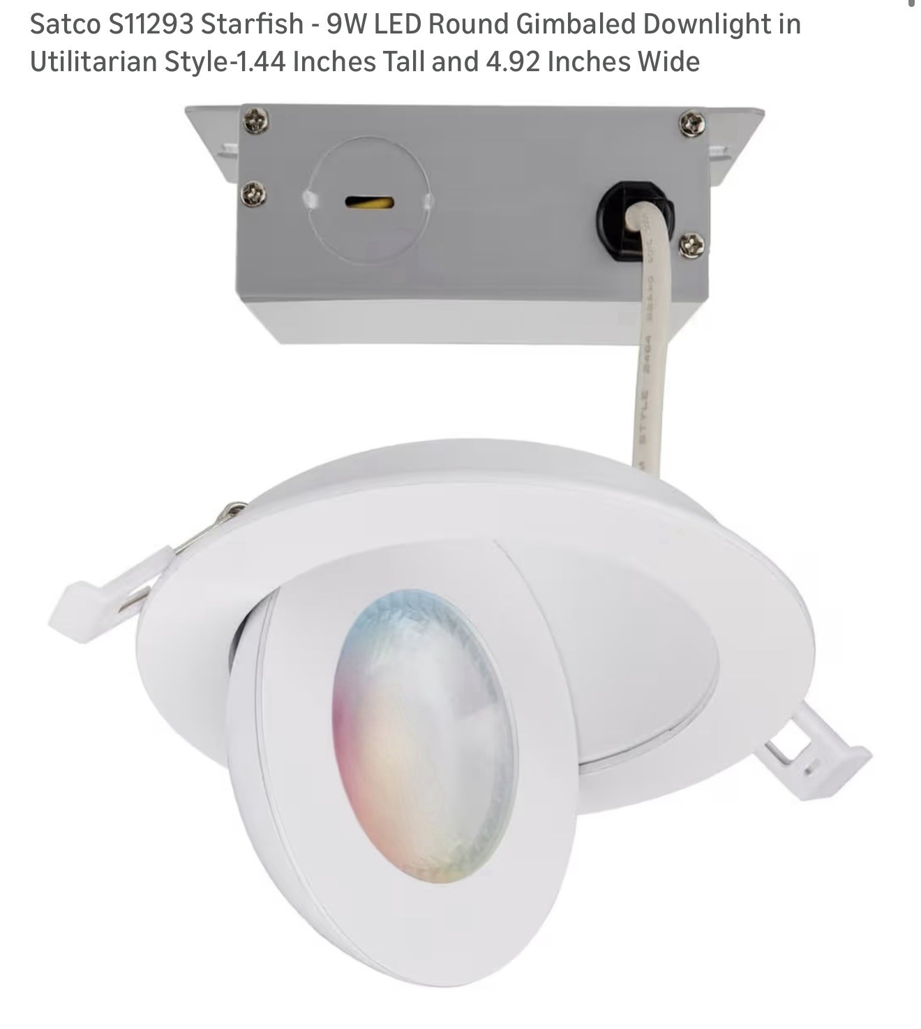 Satco S11293 Starfish - 9W LED Round Gimbaled Downlight in Utilitarian Style gallery